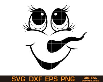 Snowman Face SVG Bundle – Christmas Holiday Graphics (Digital Download)
