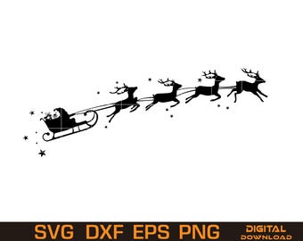 Santa Sleigh SVG File – Christmas Vector Design (Digital Download)