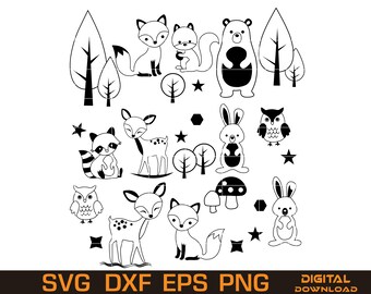 Woodland Animals SVG Bundle – Forest Creatures Clipart (Digital Download)