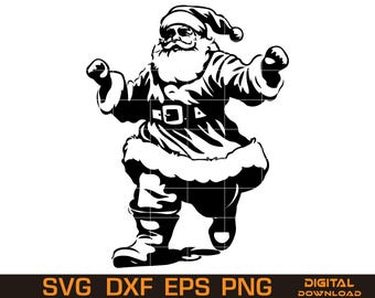 Dancing Santa Silhouette Design 01-01 (Digital Download)
