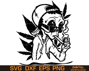 Alien Smoking Weed SVG – Disney Friendship SVG Clipart Vector (Digital Download)