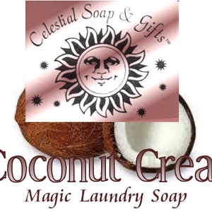 Coconut Cream 2 pounds 12 oz Natural VEGAN Laundry Soap Powder Bag. - 40-80 LOADS Gross Wt. 44 oz. Detergent Bulk Economical