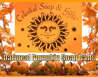 NEW - Seasonal Oatmeal Pumpkin Cold Process Soap Balls - Bag of 8 (1) oz. each