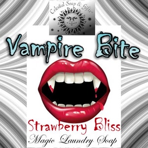 Vampire Bite VEGAN Laundry Soap Powder 6 oz. SAMPLE 5-10 LOADS Detergent Halloween Limited Edition Strawberry Bliss