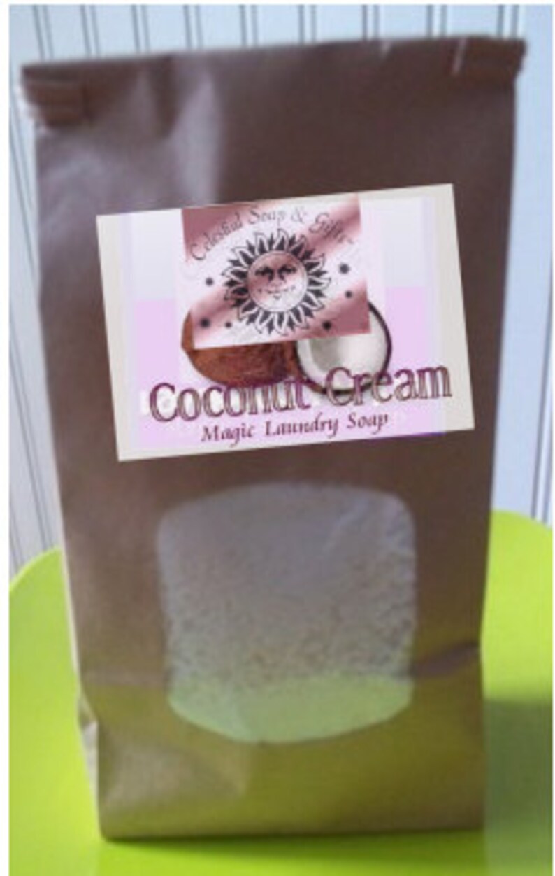 Coconut Cream 2 pounds 12 oz Natural VEGAN Laundry Soap Powder Bag. 40-80 LOADS Gross Wt. 44 oz. Detergent Bulk Economical image 2