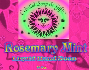 SALE Rosemary Mint Liquid Glycerin Hand Soap 6 oz Pump Bottle
