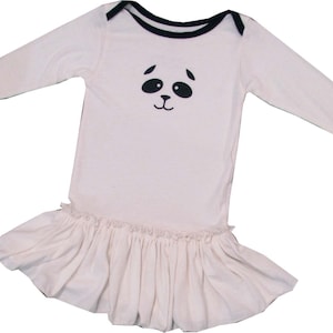 Organic Cotton Baby Girl Ruffle Dress with Panda face