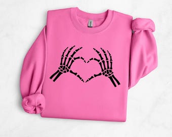 Szkieletowe dłonie i serce | Bluza Gildan HeavyBlend
