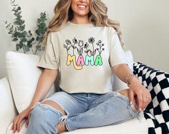 T-shirt Flower Mama - Gildan SoftStyle