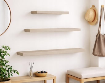 Mensole da parete galleggianti in cashmere, set di 3 mensole da parete moderne, 70, 50, 30 cm, arredamento minimalista per la casa