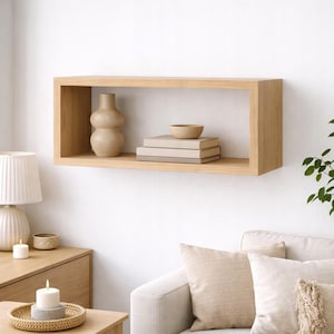 Mensola da parete rettangolare in rovere Sonoma 60x25x20 cm, moderna mensola portaoggetti sospesa