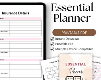 Planner essenziale stampabile 2025-2026 / Organizza attività quotidiane, obiettivi e appuntamenti / Produttività digitale PDF / Planner di vita / Planner di lavoro