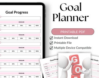 Planner degli obiettivi stampabile 2025-2026 / Realizza i tuoi sogni, stabilisci obiettivi SMART, monitora i progressi e aumenta la produttività / PDF digitale per il successo