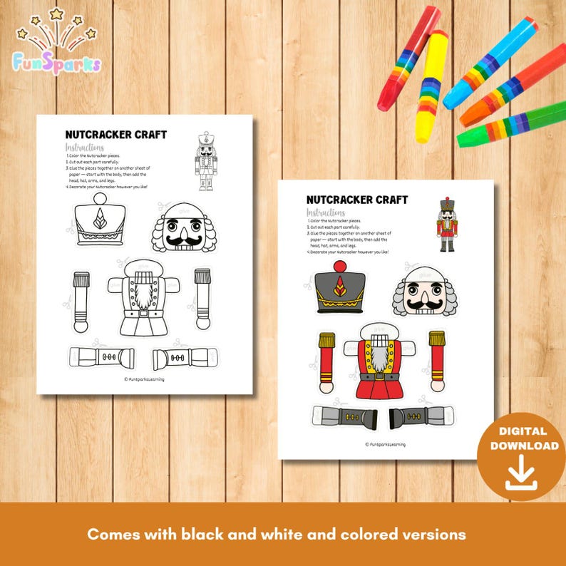 Nutcracker Cut and Paste Craft | Printable Paper Craft for Kids | Fun ...