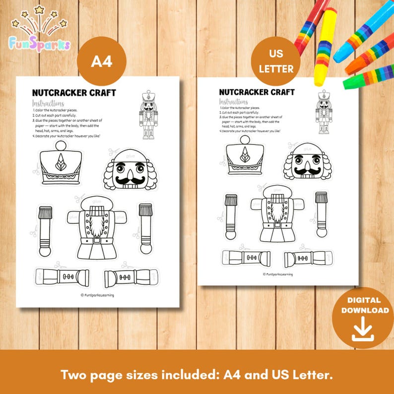 Nutcracker Cut and Paste Craft | Printable Paper Craft for Kids | Fun ...