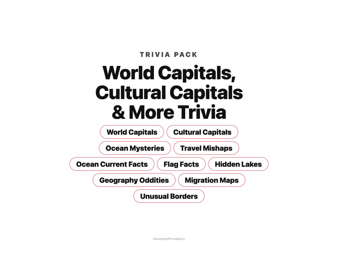 Classroom Trivia Game: 10 Printable Quizzes on Capitals & More - Etsy