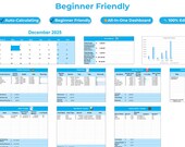 Monthly Budget Excel Spreadsheet | Budget Planner Dashboard (Blue Theme) | Expense, Savings, & Debt Tracker