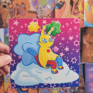 Alien oc, Gummi Sitting On A Cloud Print!