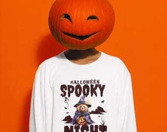 Felpa con stampa "Halloween Spooky Night": abbigliamento autunnale unisex