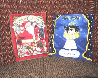 Livros artesanais em tecido macio – “Little Light” e “Night Before Christmas”
