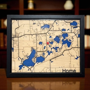Custom Layered 3D Wood Map - Personalized Geographic Wall Art for Housewarming, Wedding & Realtor Gifts