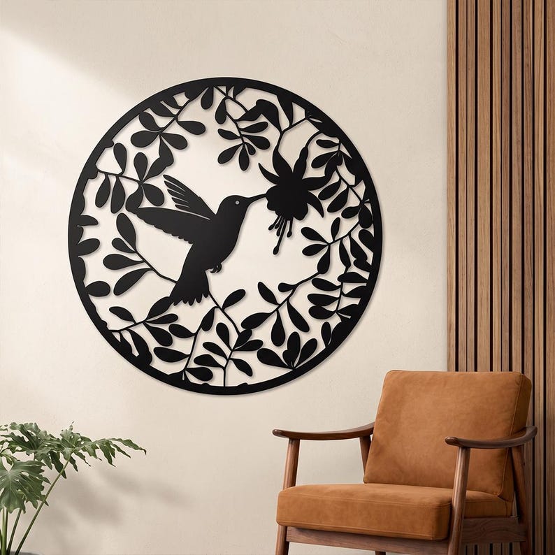 Hummingbird Metal Wall Art, Nature Inspired Wall Decor, Bird Lover Gift