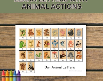 Impara le lettere con le azioni degli animali