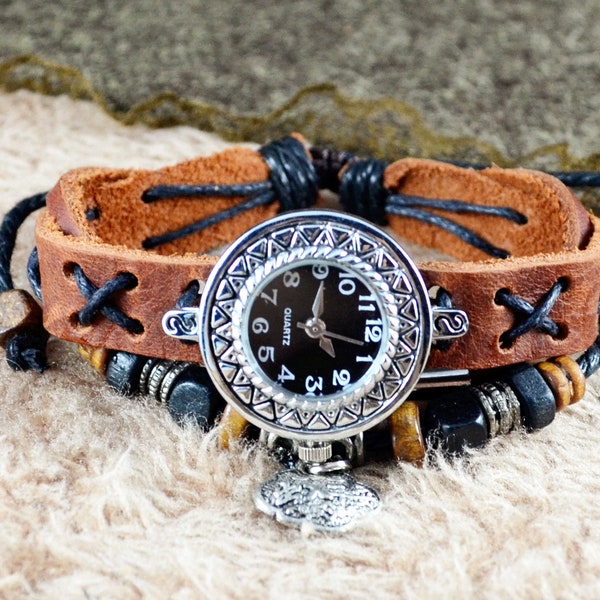 Leather Bracelet Watch,Leather Watch, Vintage,Classical ( SLW 05)