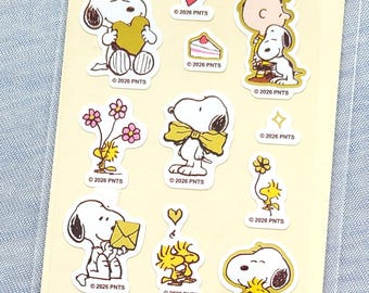 Peanuts Snoopy and friends gold foil deco sticker (1 Sheet)