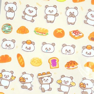 Lustiger Panda & Kuchendeko Aufkleber (Made in Japan)