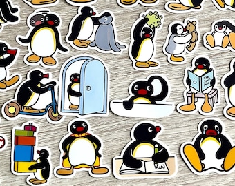 Cute Pingu Penguin Deco Sticker, 40 pcs (No.176-01)