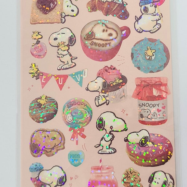 Yummy Snoopy Bling Deco Sticker (1 Sheet)