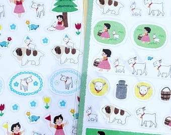 HEIDI a Girl of the Alps Happiness Life deco stickers (1 sheet) Made in Japan