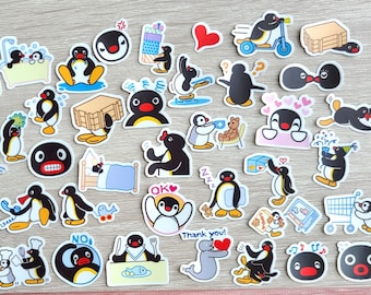 Cute Pingu Penguin Deco Sticker, 40 pcs (No.B018-01)