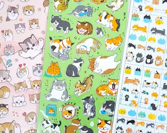 3 sheets - Cat Kitty deco sticker / journal / schedule / planner