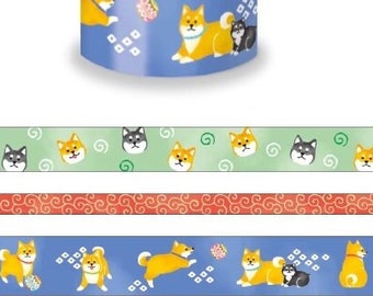 3 rolls - Shiba washi masking tape