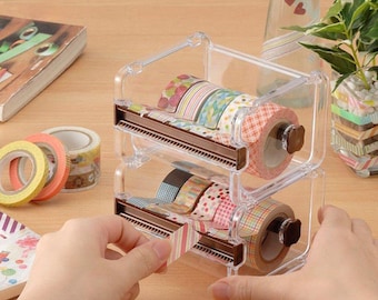 Washi Tape Dispenser Storage Case / Masking Tape Organizer / Tape Holder / Tape Cutter