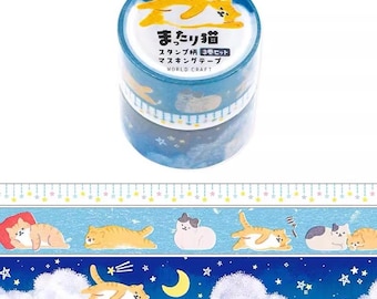 3 rolls - Japan World Craft love cat washi masking tape