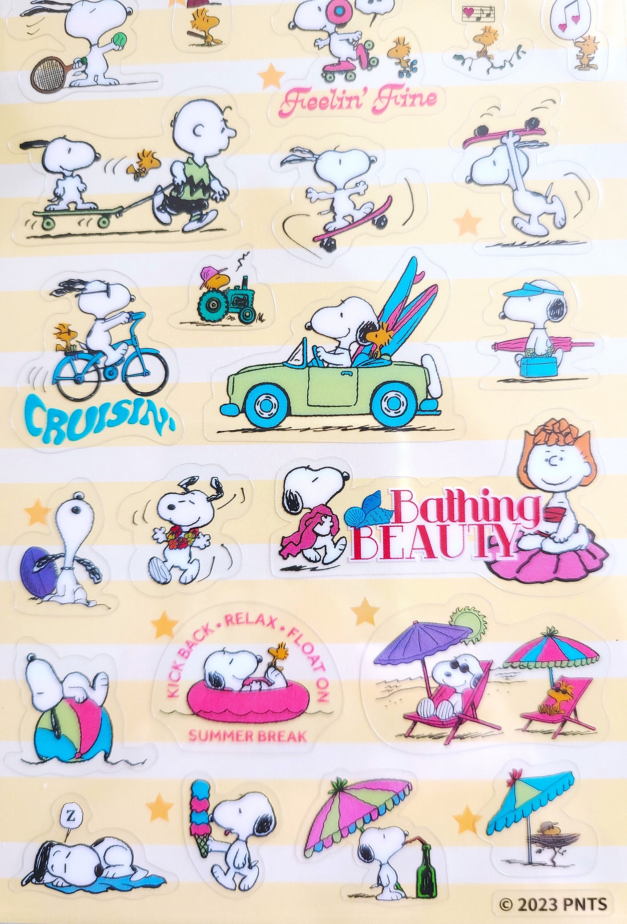 Snoopy Pool Sticker Snoopy and Friends Deco Sticker (1 Sheet) - Etsy UK