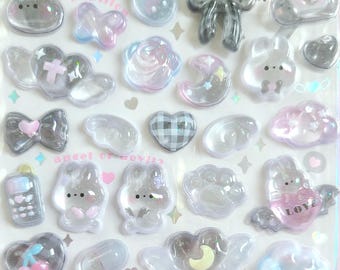 1枚 | Q-lia | BONBON DROP グリッター3Dジェルシール | もぐもぐ