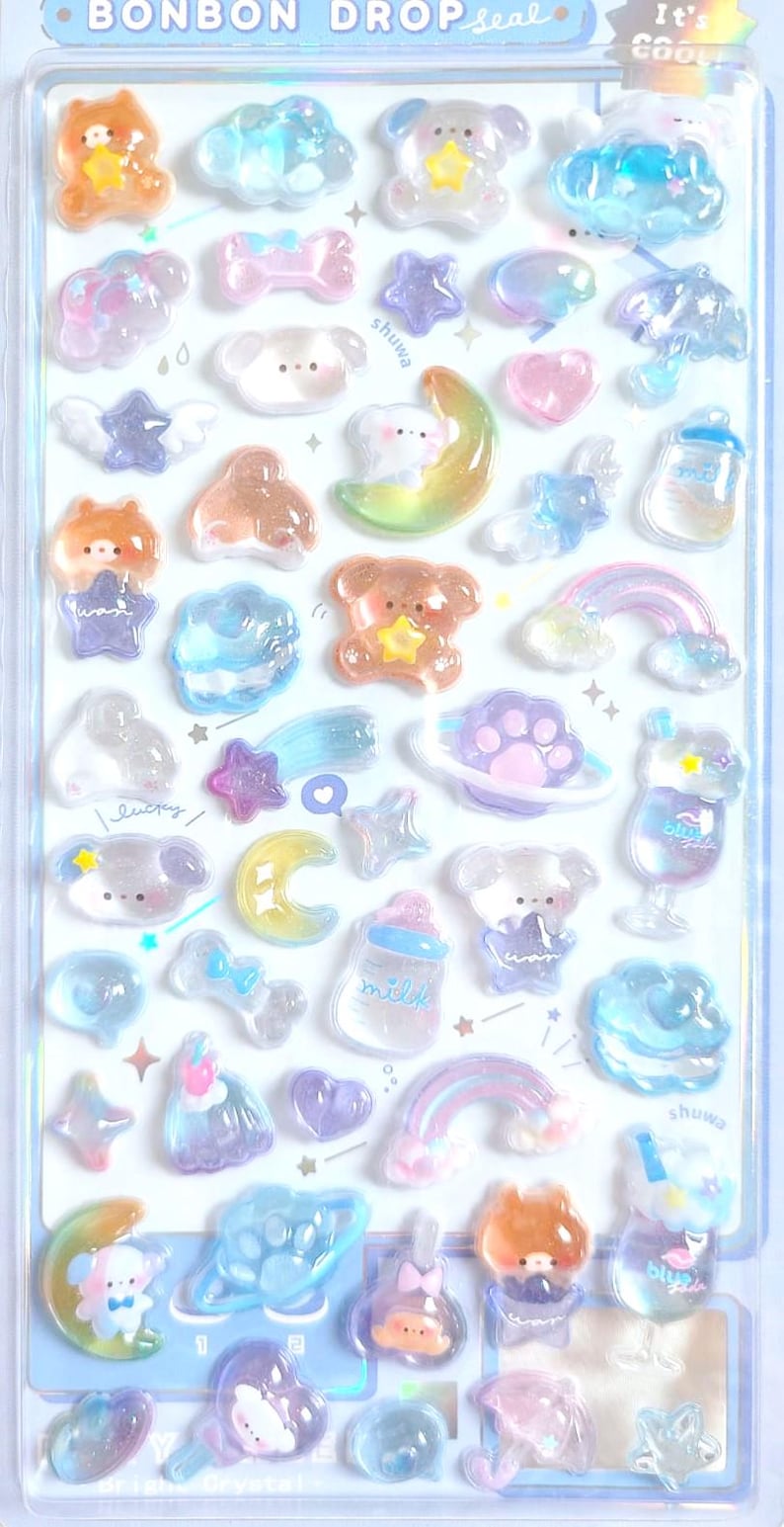 3D BONBON DROP Seal Deco Sticker (1 Sheet) - Etsy