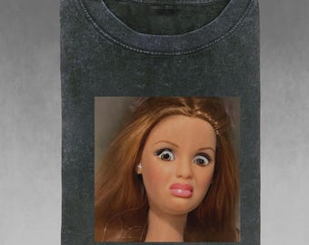 Vintage 90s Doll Face Meme Shirt Trendy, Weird Shirt, Sarcastic, Specific Shirt Graphic Summer Fun Unique Doll Shirt