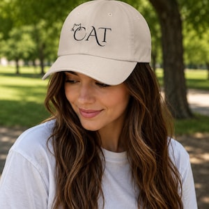 Cat Script Logo Cap | Embroidered Baseball Hat