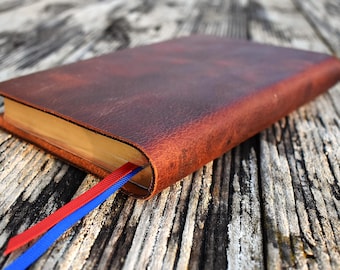 Custom ESV Leather Bible: Full Grain, Hard Wax Copper, Personalized, Non-Profit