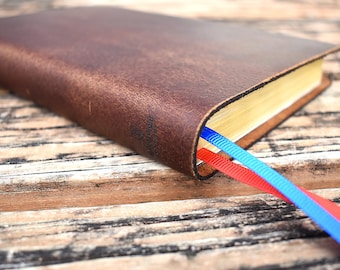 Custom ESV Thinline Full Grain Leather Bible – Handbound, Personalized Engraving