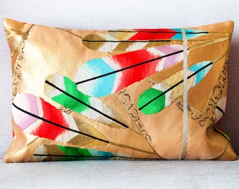 Vintage Kimono Silk Cushions Bolsters Wool Pillows and Throws 1,709 For
