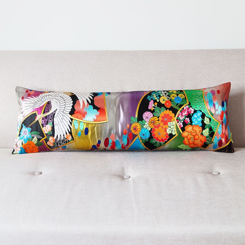 Floral Bolster Cushion Long Bolster Pillow Upcycled Vintage Etsy