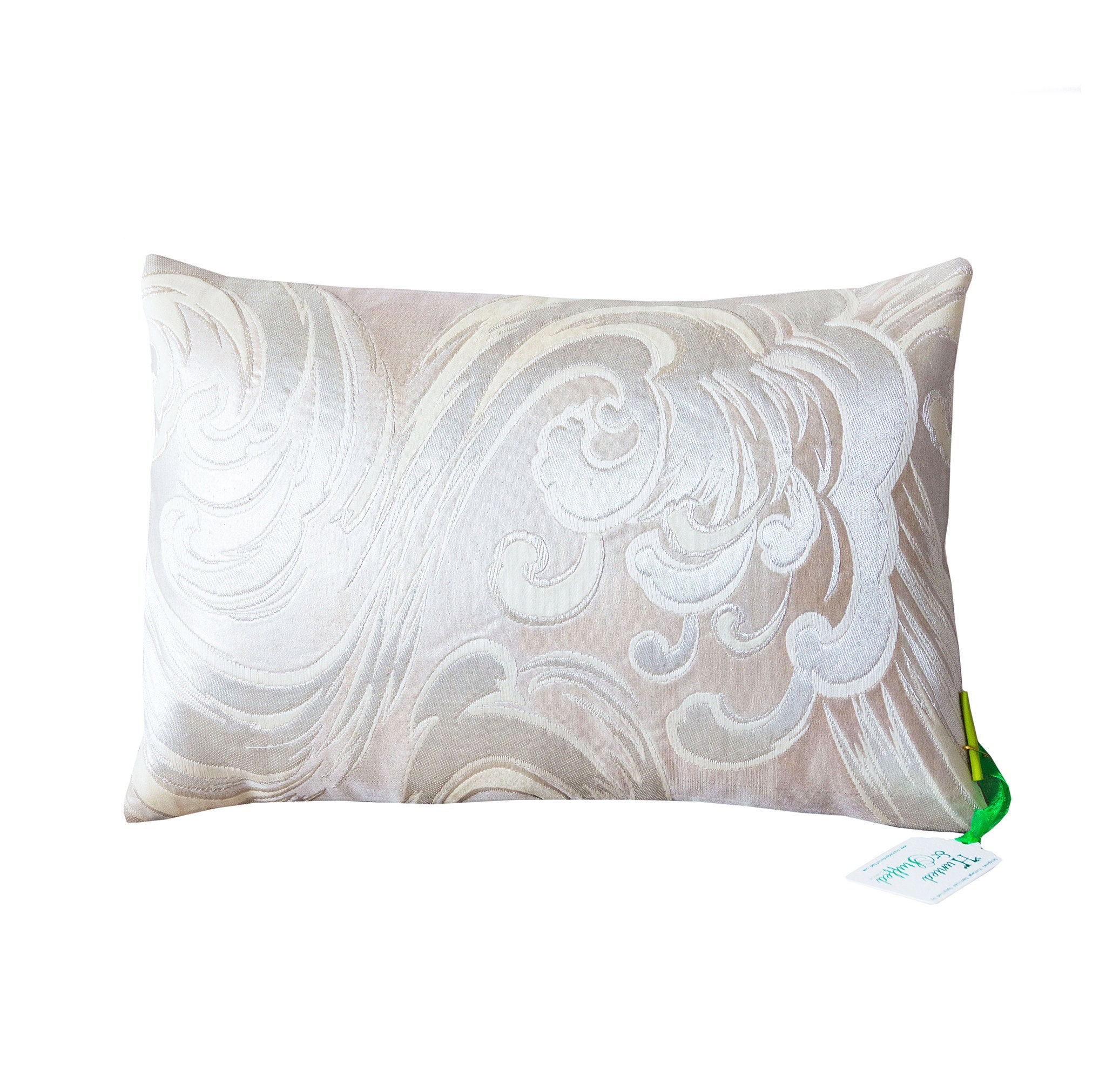 white silk cushions