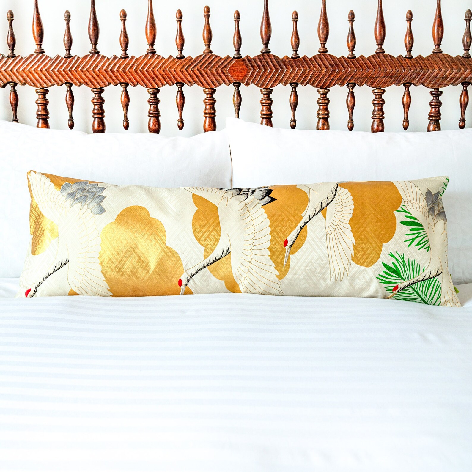 Gold Bolster Pillow Vintage Kimono Bolster Cushion Cream Etsy