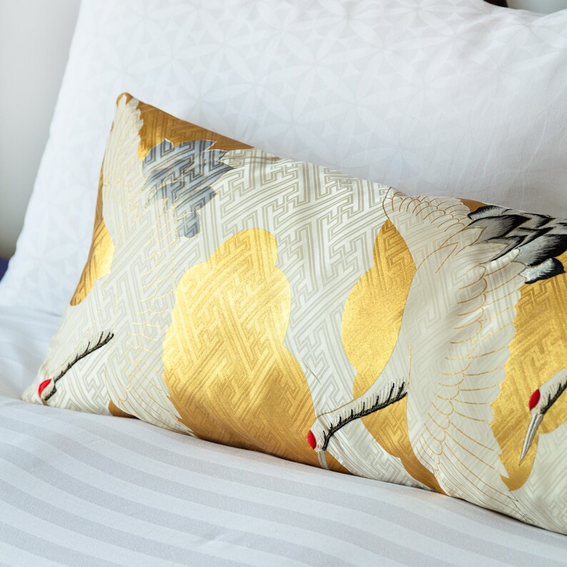 Gold Bolster Pillow Vintage Kimono Bolster Cushion Cream Etsy